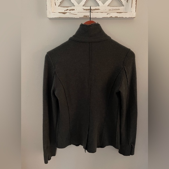 Eileen Fisher Felted Merino Double Knit Blazer/Jacket In Olive Army Green Size S - Picture 3 of 11